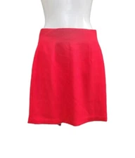 Vintage Sooo Crazy by Rina Rossi Red Lined A-line Skirt Back Slit Size 6