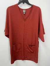 Worthington Spiced Apple Orange Shift Dress Knee Length Women's Size XS Pockets