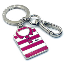 LACOSTE KEYRING KEY FOB Charm Enamel Vintage L24 Polo Shirt Slg 18 Pink NEW