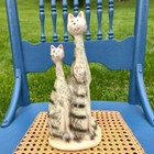 Vintage Studio Art Three Cats Ceramic Figurine 10in. hand painted art pottery