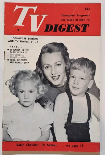 TV Digest May 12 1951 Robin Chandler Cover FN Delaware Edition MICKEY MANTLE RC