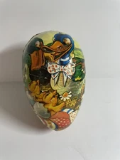Vintage German Paper Mache Easter Egg Candy Container Duck family