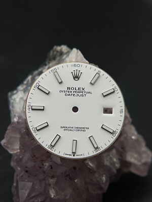 #1105 ORIGINAL ROLEX DATEJUST WHITE STICK 41MM 126334 CAL. 3235 DIAL ZIFFERBLATT