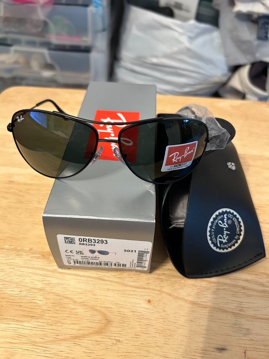 Ray-Ban RB3293 Sunglasses Black/Green 63/13/125 Polarized Free