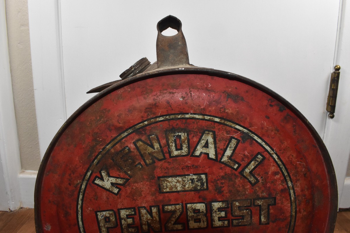 Vintage Kendall Penzbest Motor Oils Metal 5 Gallon Advertising