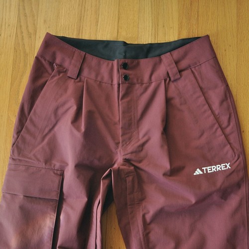 Adidas Terrex 3L Post-Consumer Techrock Snow Ski Pants Burgundy IB1202 Men's M - Picture 4 of 15