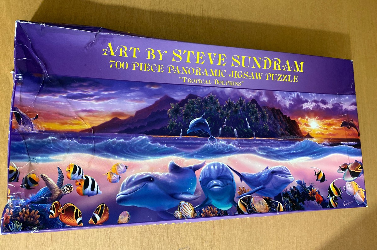 2008 Steve Sundram 700 Piece Panoramic Puzzle: “Tropical Dolphins