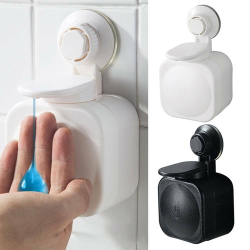 Suction Cup Soap Dispenser Wall Mounted ABS Soap Box for Bathroom Kitchen