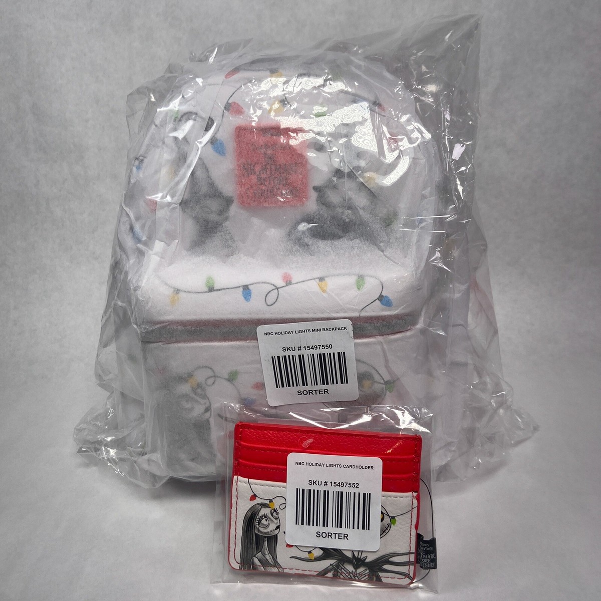 Loungefly Disney NBC Holiday Lights Mini Backpack and Cardholder Set Disney Parks Loungefly Christmas Glow in the Dark Holiday  main image 3