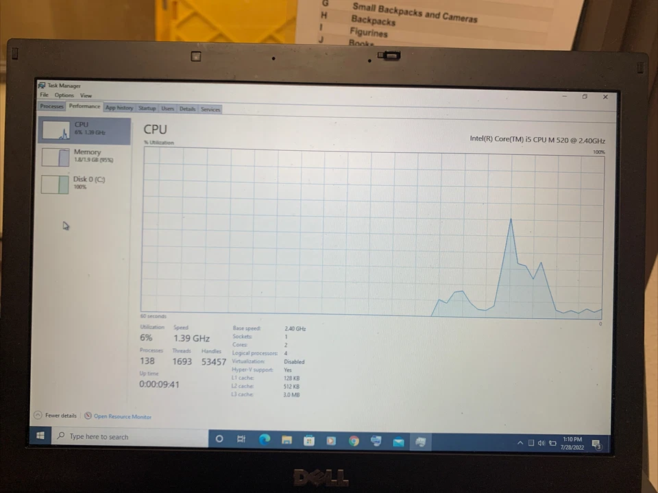 PC portátil empresarial Dell Latitude E6410 Core i5 2 GB 149 GB DVD-RW Windows 10 Pro Foto 3 de 4