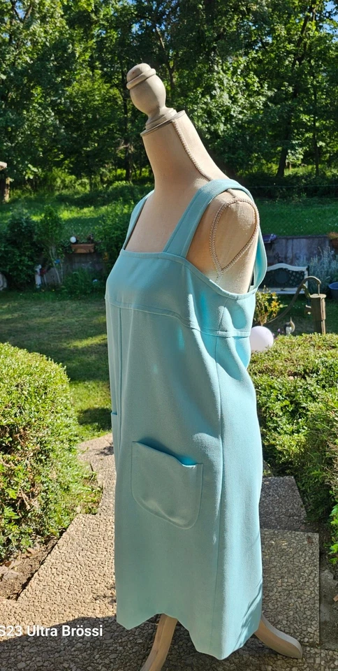 YSL Yves Saint Laurent Vintage Kleid Gr.42 Sommerkleid Türkis Damenkleid  - Bild 2 von 4