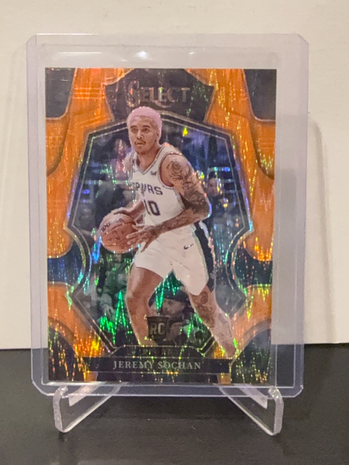 2022-23 Panini Select #192 Jeremy Sochan Orange Flash Prizms