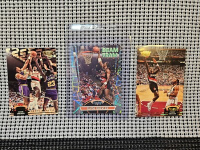 Clyde Drexler RARE **Members Only LOT x3** 1992 Topps Stadium Club SP Beam Team