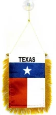 Texas MINI BANNER FLAG GREAT FOR CAR & HOME WINDOW MIRROR 2 SIDE 