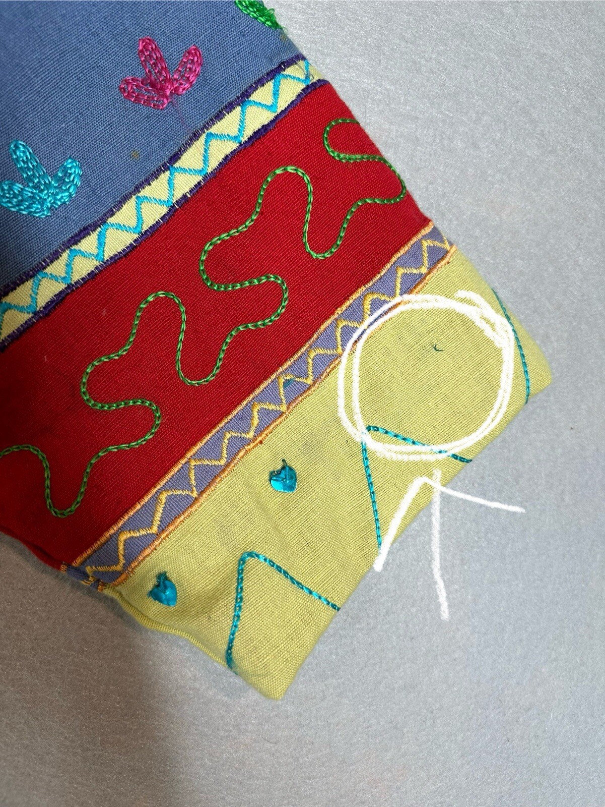 New Direction Patchwork Jacket Large Linen Blend … - image 8