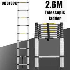 2.6M Multi Purpose Folding Aluminium Telescopic Ladder Extension Extendable UK