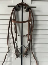 Western Tooled Horse Bridle W/ Kobart Highport Bit & Matching Split Reins
