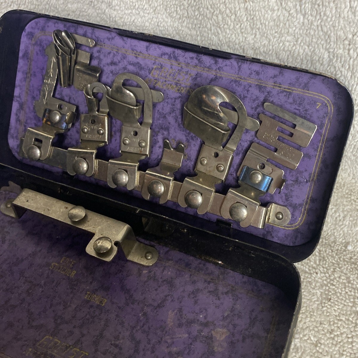 Vintage White Rotary Low Shank Sewing Machine attachments 13