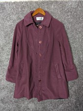 Vtg Sherwood Of Ohio Women's Size 10 Maroon / Red Wool Long Peacoat Overcoat