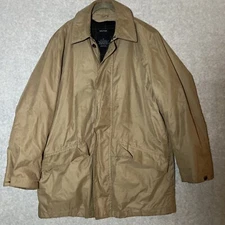 Nautica Mens Khaki Chore Field Coat Jacket Medium Wool Removable Liner Oversized