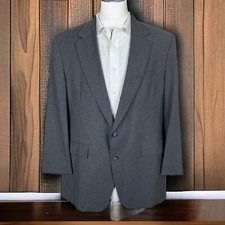 Vintage Highland Park Blazer Jacket Mens 46R Gray Stripe