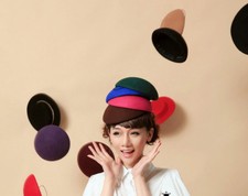 Womens Cute Wool Felt Pillbox Hat Millinery TearDrop Fascinator Base Party A048
