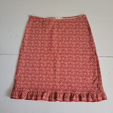 Vintage OLD NAVY Red Floral Skirt with Ruffle Hem - Women's Size 10 - Y2K