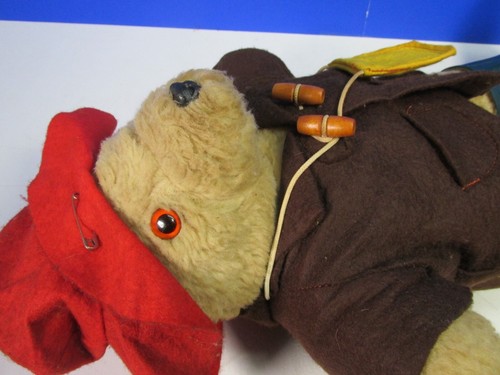vintage 18" PADDINGTON BEAR PLUSH soft toy old DUNLOP WELLIES 6 HAT - Picture 14 of 16