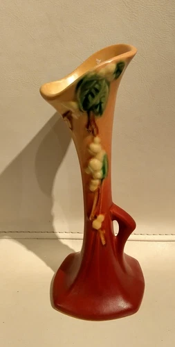 Roseville USA Art Pottery Snowberry Bud Vase 1BV-7"