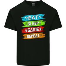 Camiseta de algodón ligero Eat Sleep Game Funny Gamer Gaming para hombre