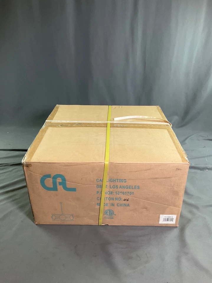 Cal Lighting Ragusa Rustic Four-Light Chandelier with Burlap Drum Shade and Chai - Image 2 of 4