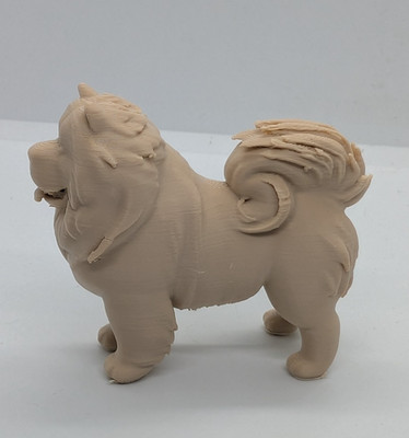 Chow Chow Hund Skulptur Miniatur, 2 Zoll, Kunststoff, 3D-gedruckter Hund, beige