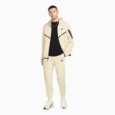 Nike Tech Fleece Full Zip Windrunner Hoodie Jogger Pants Beige Men's Medium