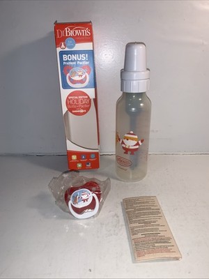 NEW Dr. Brown's Options Special Edition Christmas Santa Baby Bottle & Pacifier