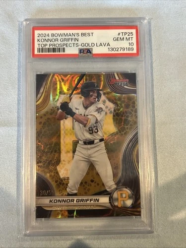 2024 Bowman's Best - Konnor Griffin #TP-25 Gold Lava Refractor 30/50  Psa 10