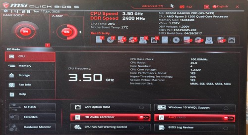 MSI B350M GAMING PRO mATX AMD RYZEN 3 1200 3.1GHz 16GB RAM NO IO SHIELD - Afbeelding 2 van 7