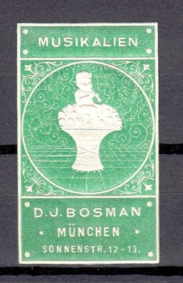 425911/ Reklamemarke   Musikalien D.J. Bosman - München   ungebraucht