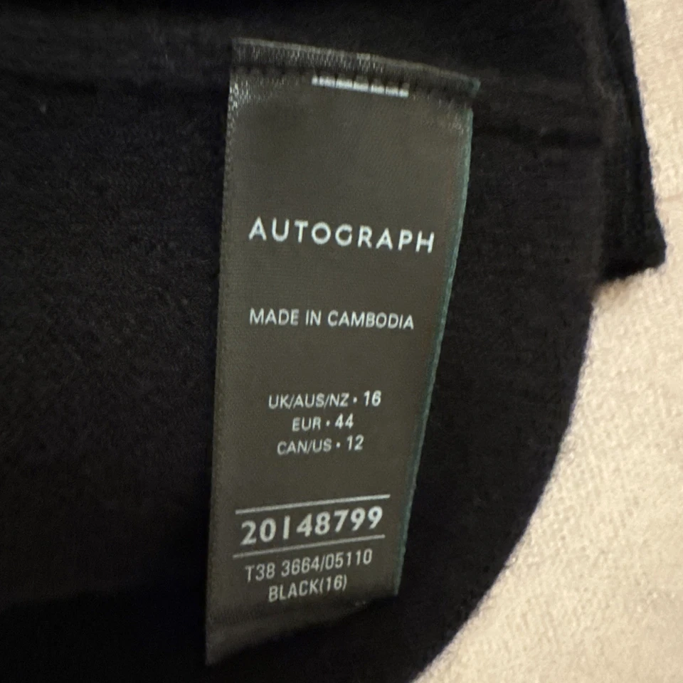 Marks And Spencer AUTOGRAPH Black Cashmere Jumper 16 BNWT £95 - Image 4 of 4