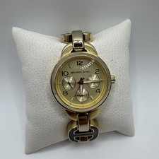 Michael Kors Ladies Midsize Watch MK-4275 Chronograph Goldtone New Battery