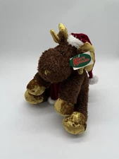Adler Kurts Kuddlees 12" Christmas Moose w Cap Plush