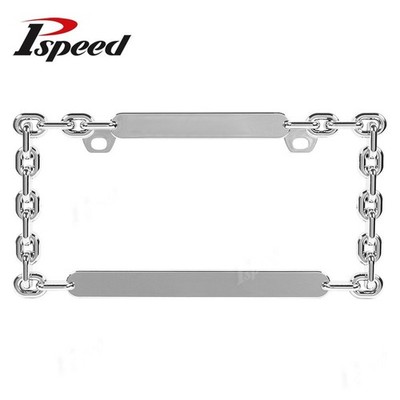 3D USA Size Universal PVD Chrome Chain Shaped Plastic License Plate Frame Cover