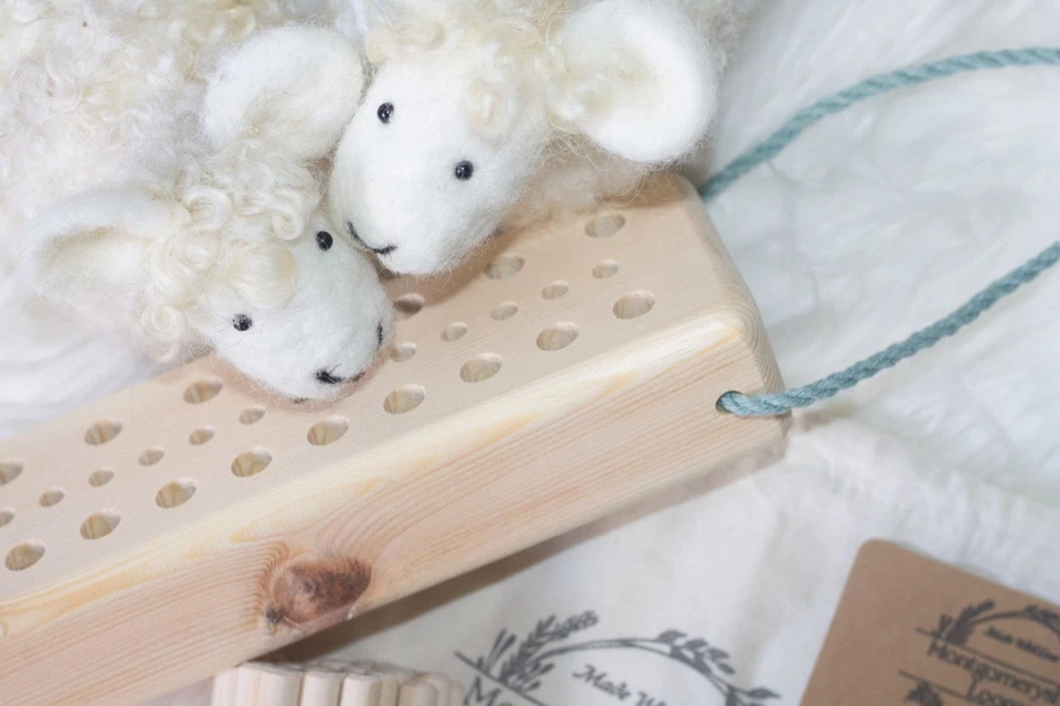 Telar de clavija 3 filas tejido lana polar, alfombra, estera, cama para mascotas, cojín de asiento hecho a mano 60 cm Foto 3 de 4