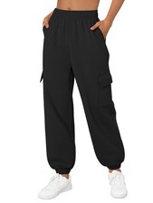 Womens Cargo Sweatpants Oversized Fleece Joggers Baggy Athletic Pants with Po...