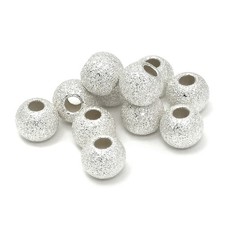 Stardust Round Beads 4mm Set of 5 Silver Parts, Gift, Stylish