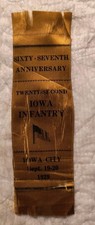 1929 GAR 67th Reunion 22nd Iowa Infantry Iowa City Ribbon