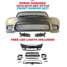 For Dodge Durango 2016-2020 SRT Style Front Bumper Cover Kit with LED Fog Lamps