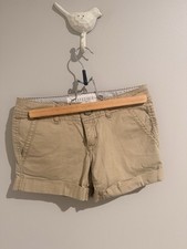 A ropostale Women s Size 00 Chino Shorts Beige Cotton Twill Mid Rise Pockets