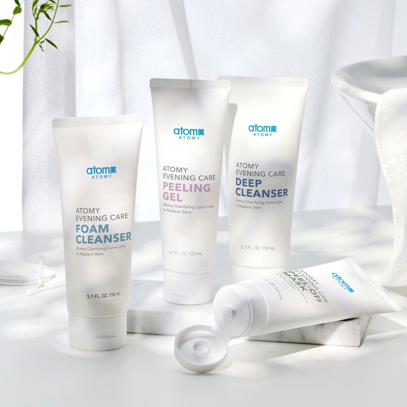 Set 4 Pasos de Limpieza Facial Coreana ATOMY: DEEP & FOAM CLEANSER - PEELING GEL