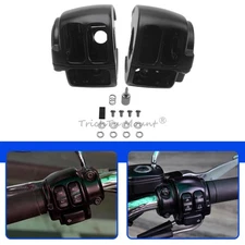 Motorbike Black Handlebar Switch Housing Cover For Harley Softail Dyna 1996-2013