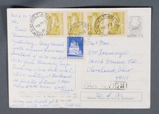 MayfairStamps Romania 1977 Cristian to Cleveland OH Uprated Air Mail Post Card a